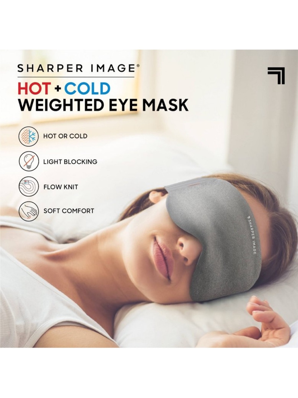 ✨Sharper Image Gray Hot + Cold Contoured Weighted Eye Mask - Picture 2 of 7